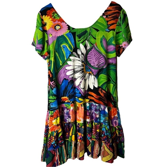 Jams World Hattie Flower Vibes 50 Years‎ Dress Size Small 100% Rayon Hawaii - Picture 6 of 12